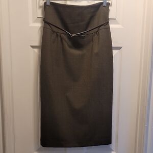 Laundry By Shelli Segal Olive Green High Waisted Pencil Skirt Size 8